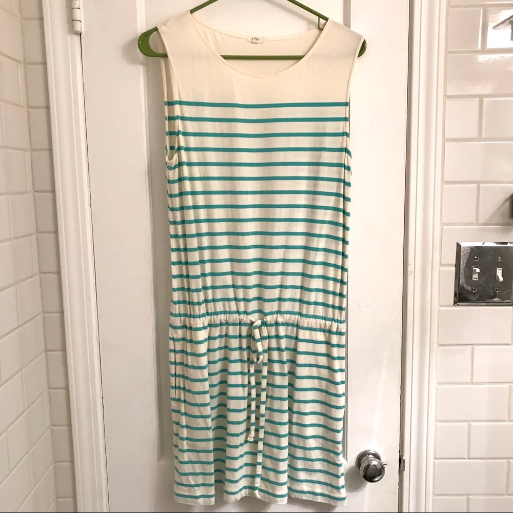 JCrew Blue and White Striped Dress